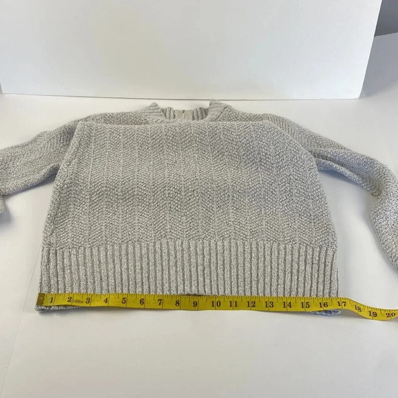 Light gray textured pull over long sleeve zip back sweater dress size small - Picture 6 of 11